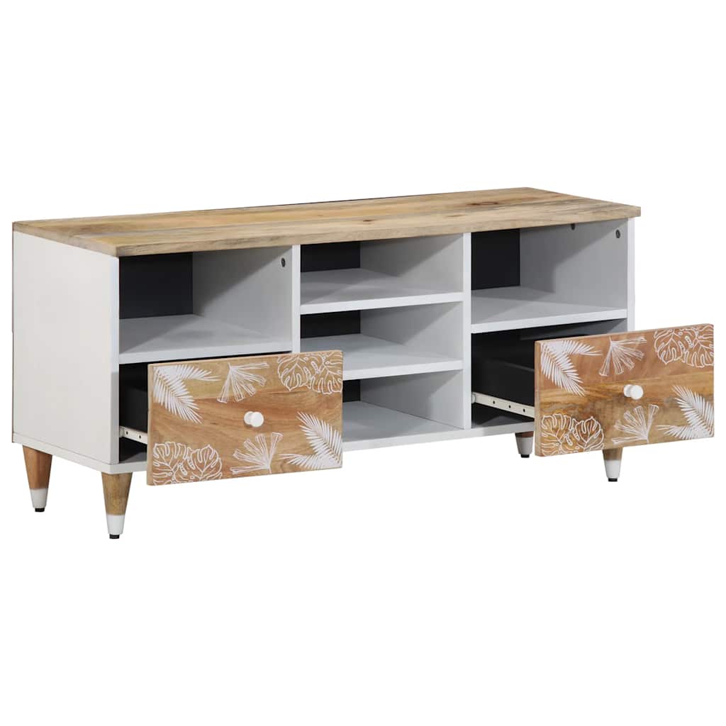 Móvel de TV 100x33,5x46 cm madeira de mangueira maciça