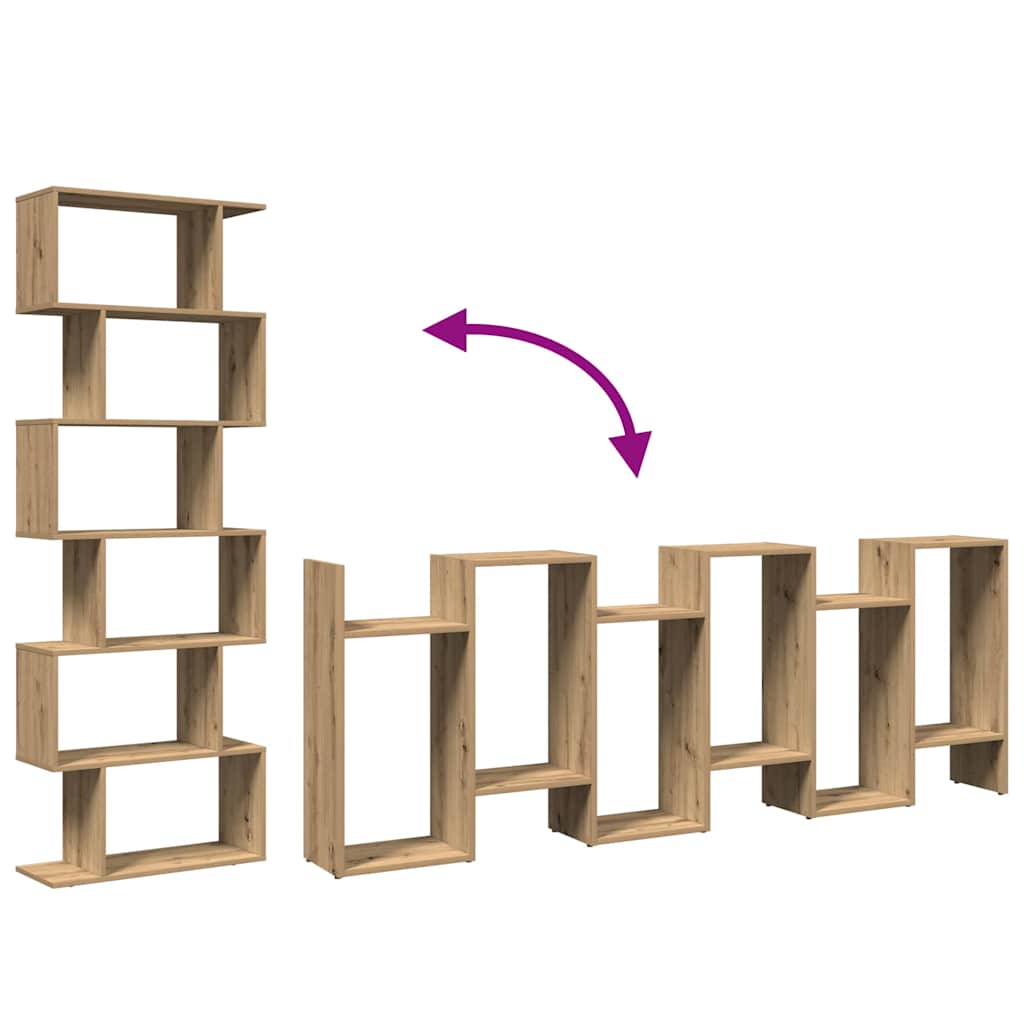 Estante divisória 6 níveis derivados madeira carvalho artisiano