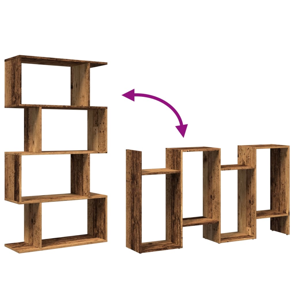 Estante divisória 4 níveis derivados de madeira madeira velha