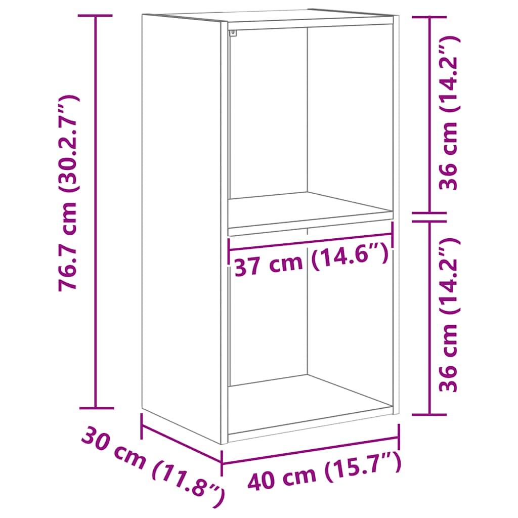 Estante 40x30x77 cm derivados de madeira cinzento sonoma