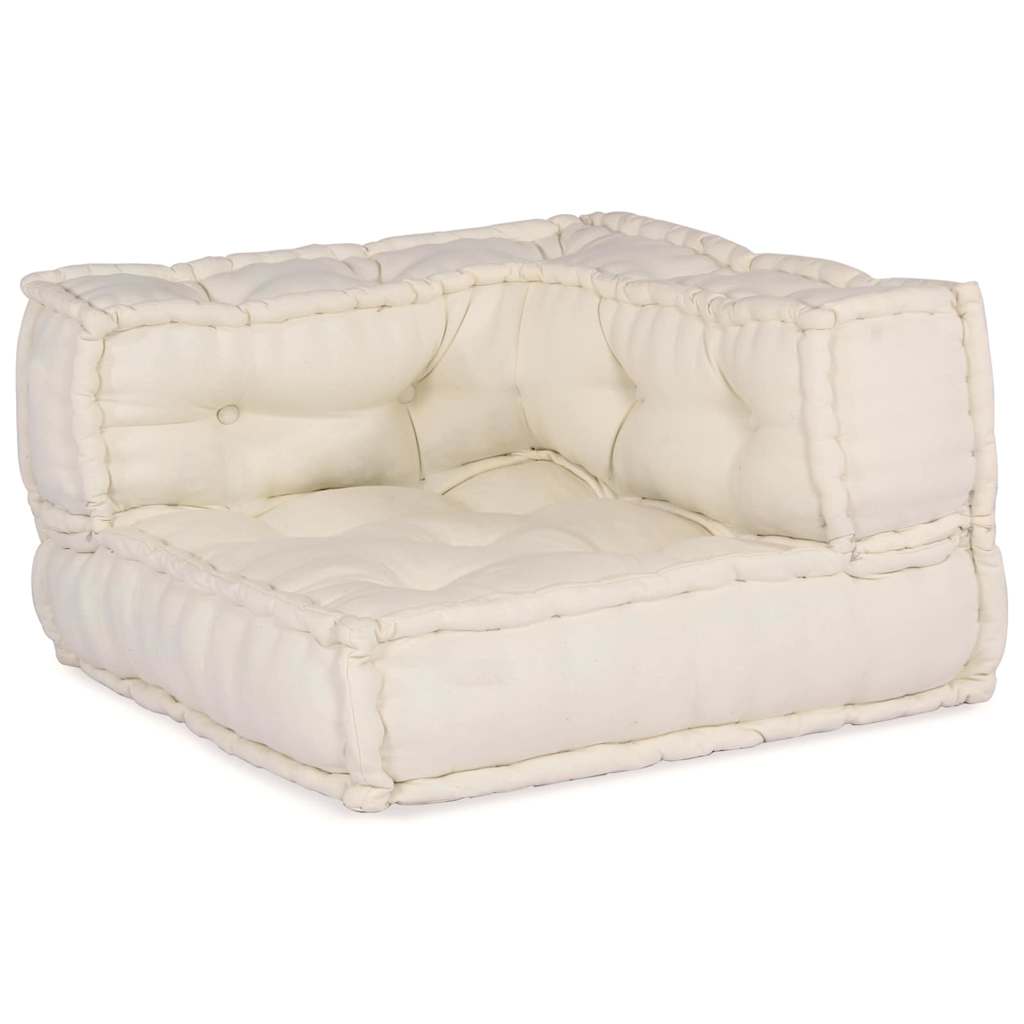 Sofá Modular Manual 2 pcs Creme 70 x 70 x 56 cm tecido