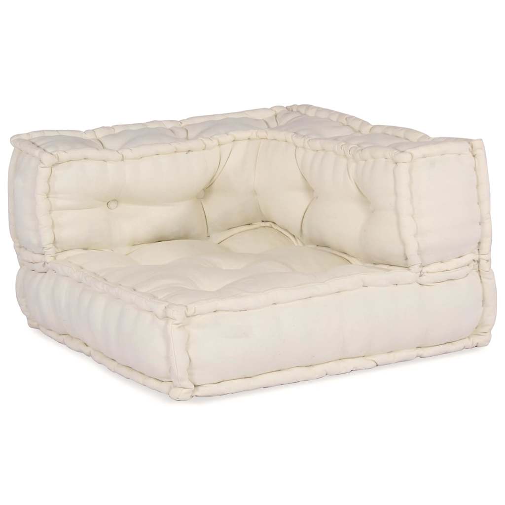 Sofá Modular Manual 3 pcs Creme 70 x 70 x 56 cm tecido
