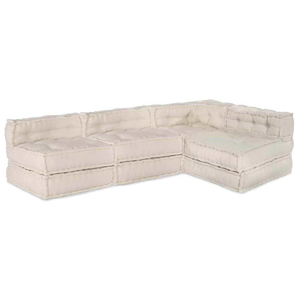 Sofá Modular Manual 4 pcs Castanho 70 x 70 x 54 cm tecido