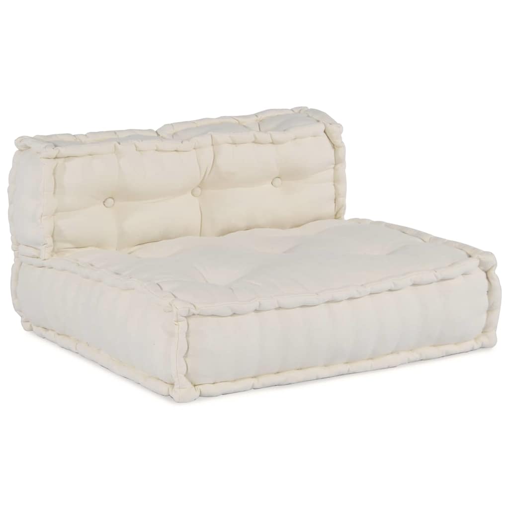 Sofá Modular Manual 4 pcs Creme 70 x 70 x 56 cm tecido