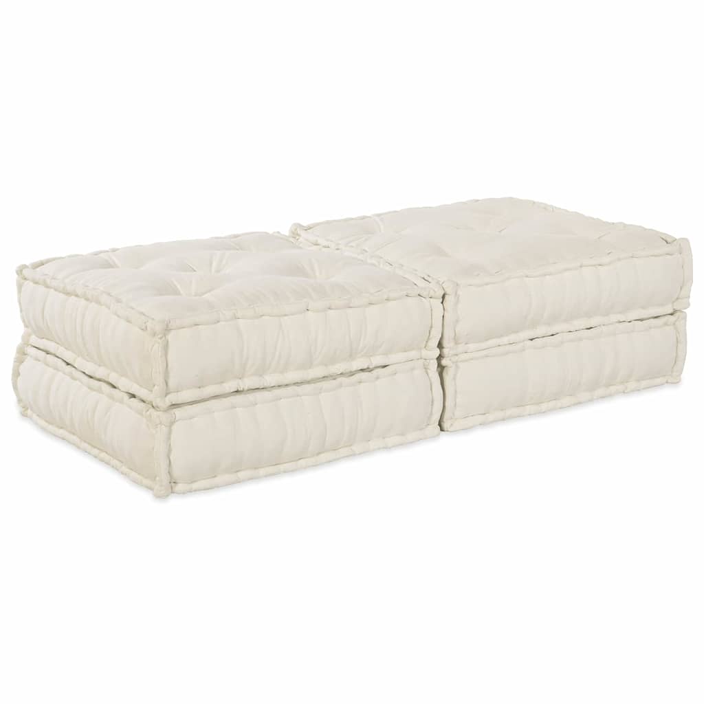 Sofá Modular Manual 2 pcs Creme 70 x 70 x 36 cm tecido