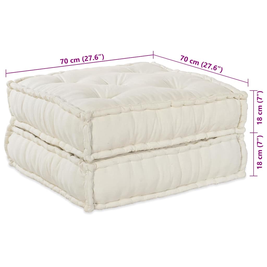 Sofá Modular Manual 2 pcs Creme 70 x 70 x 36 cm tecido