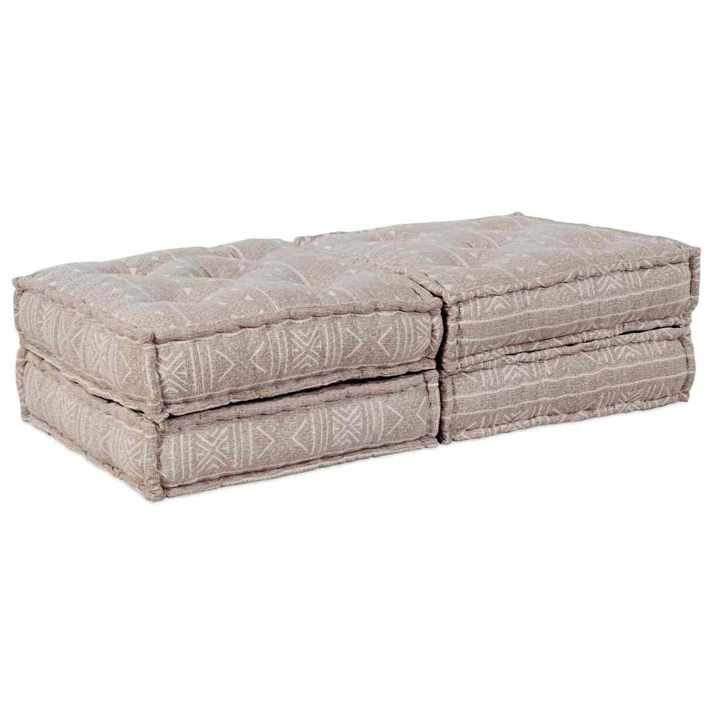 Sofá Modular Manual 2 pcs Castanho-claro 70 x 70 x 36 cm tecido