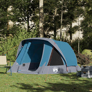 Tenda de campismo cabana para 4 pessoas impermeável azul