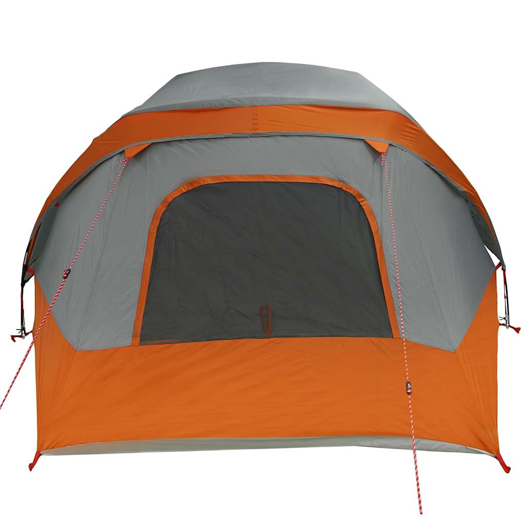 Tenda de campismo cabana p/ 4 pessoas impermeável cinza/laranja