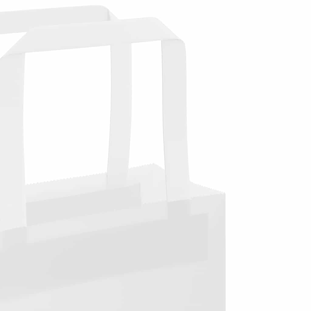 Sacos de papel 250 unid com alças branco 26x12x35 cm