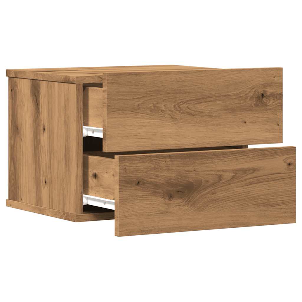 Mesas de cabeceira de parede 2pcs 40x32x30cm carvalho artisiano