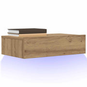 Móvel de TV com luzes LED 60x35x15,5 cm carvalho artisiano