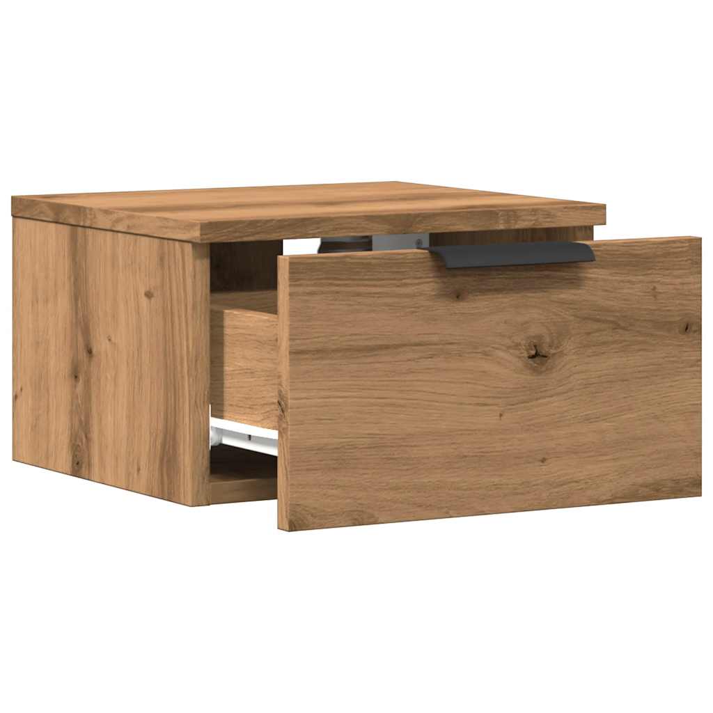 Mesa de cabeceira de parede 34x30x20 cm cor carvalho artisiano