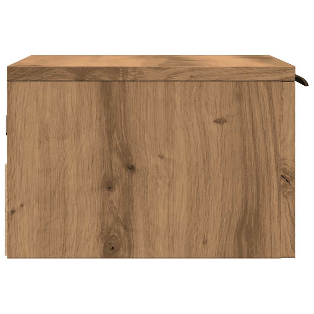 Mesa de cabeceira de parede 34x30x20 cm cor carvalho artisiano