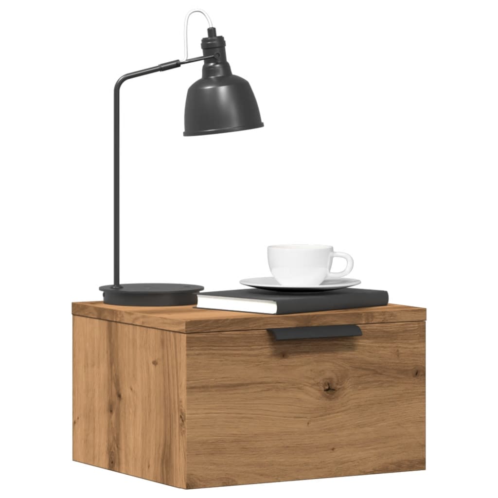 Mesa de cabeceira de parede 34x30x20 cm cor carvalho artisiano