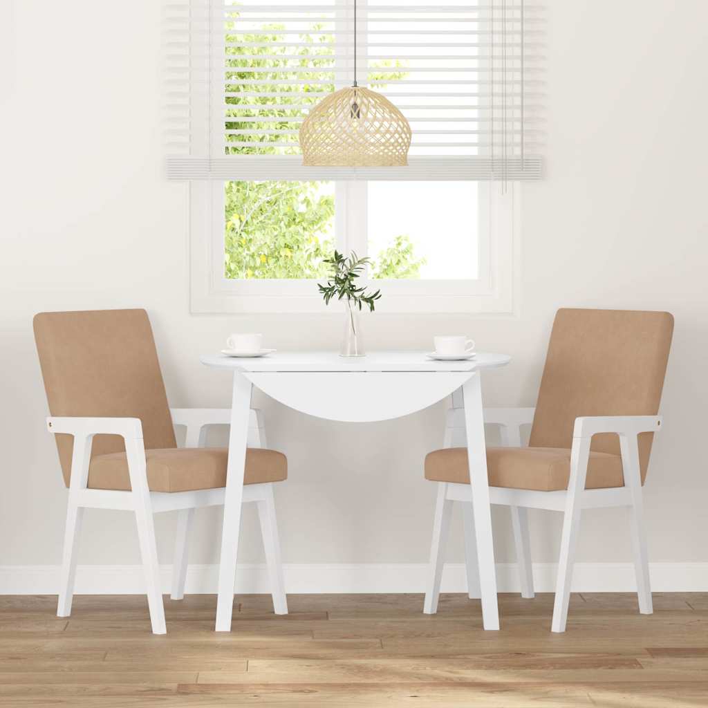 Cadeiras de jantar com almofadões 2 pcs madeira maciça branco