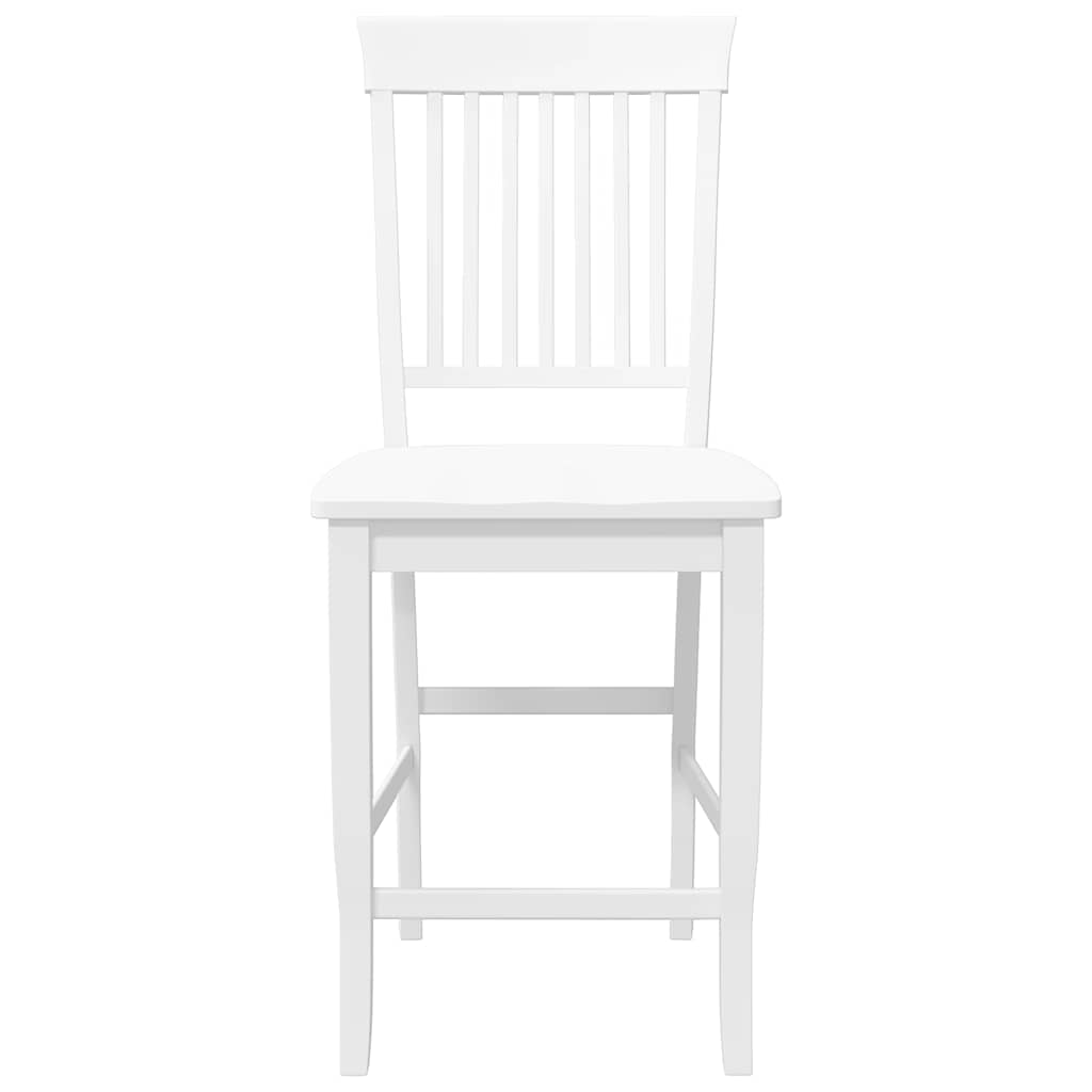 Bancos de bar 2 pcs madeira de seringueira maciça branco