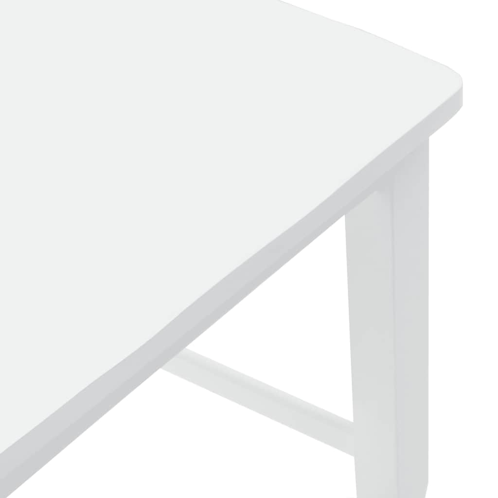 Bancos de bar 2 pcs madeira de seringueira maciça branco