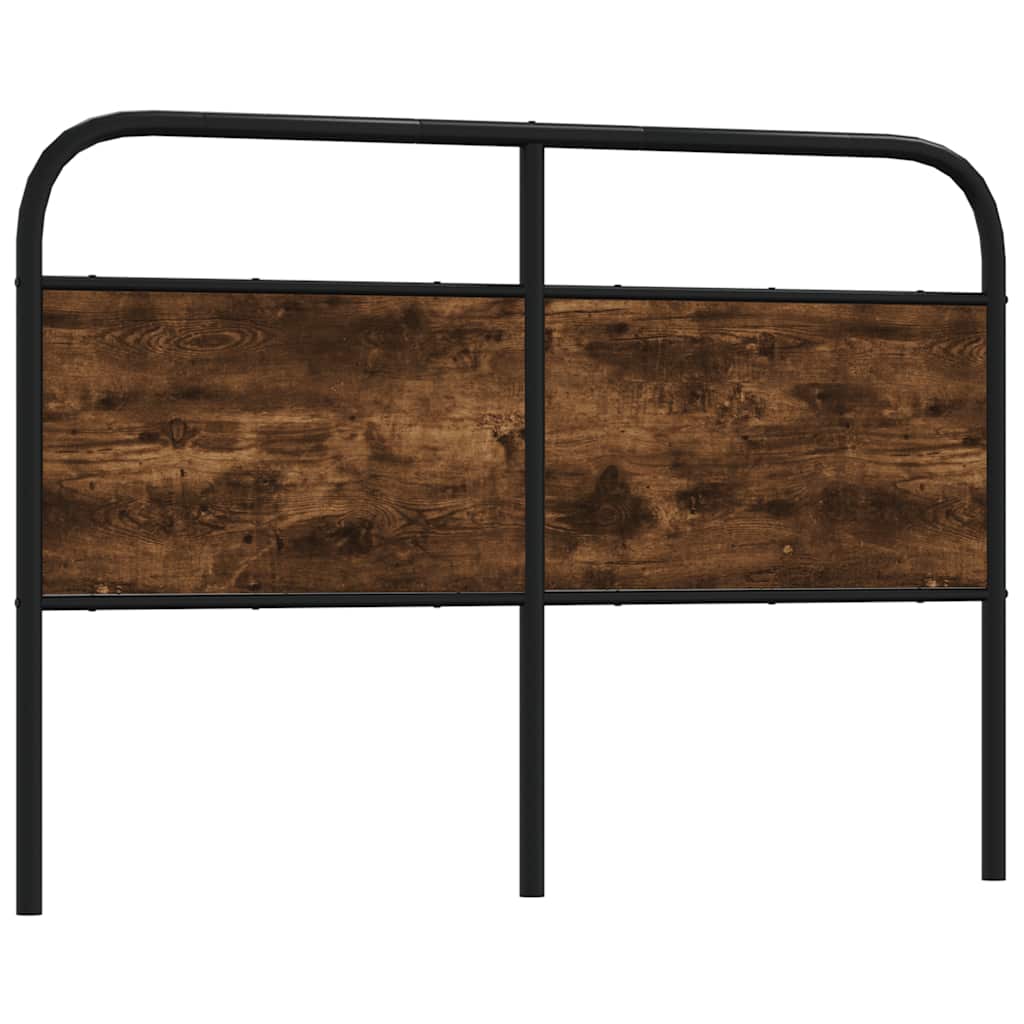 Cabeceira de cama 140 cm derivados madeira/aço carvalho fumado