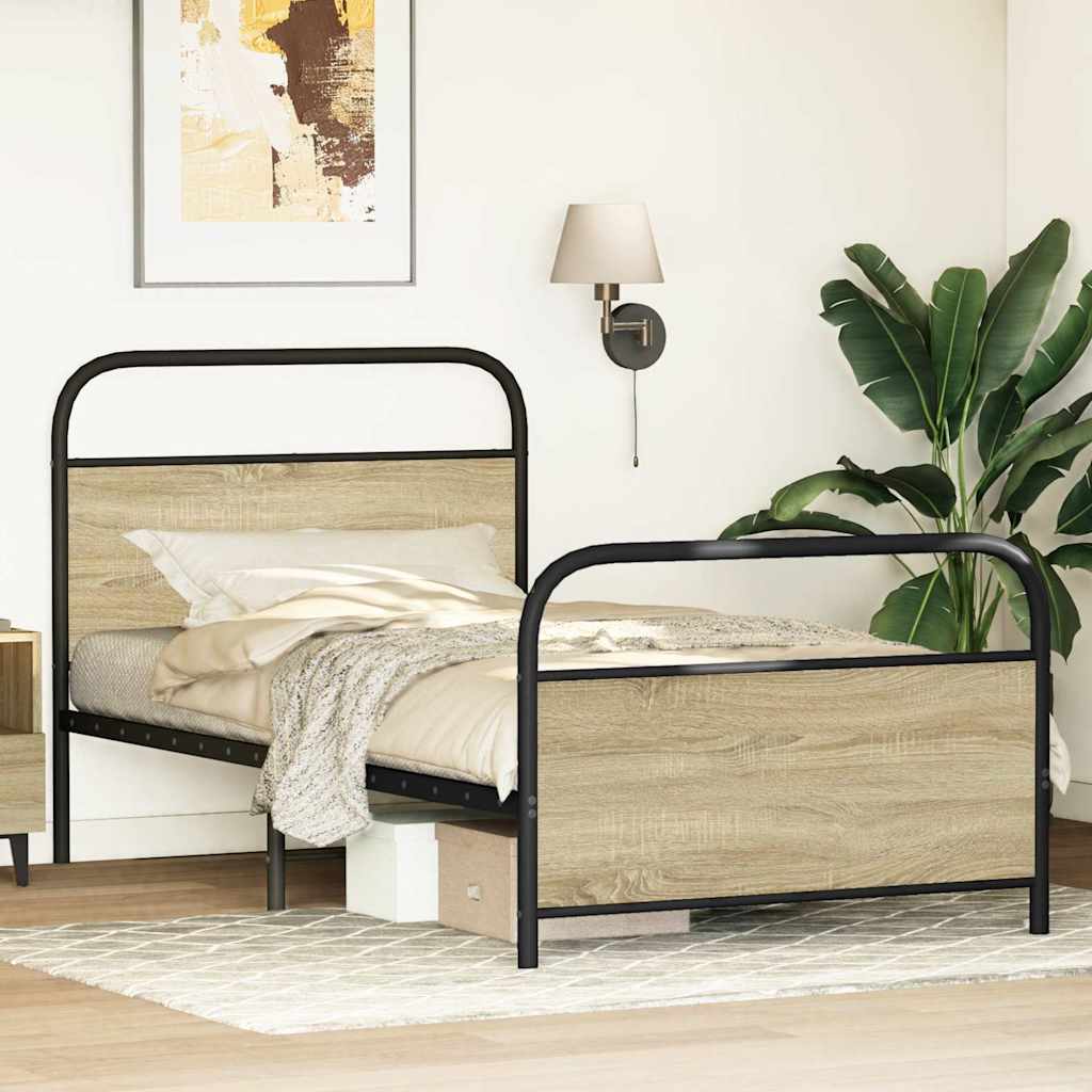 Estrutura cama s/ colchão derivados de madeira carvalho sonoma
