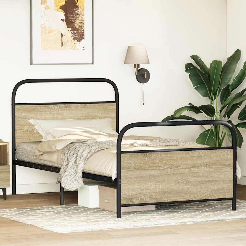 Estrutura cama s/ colchão derivados de madeira carvalho sonoma