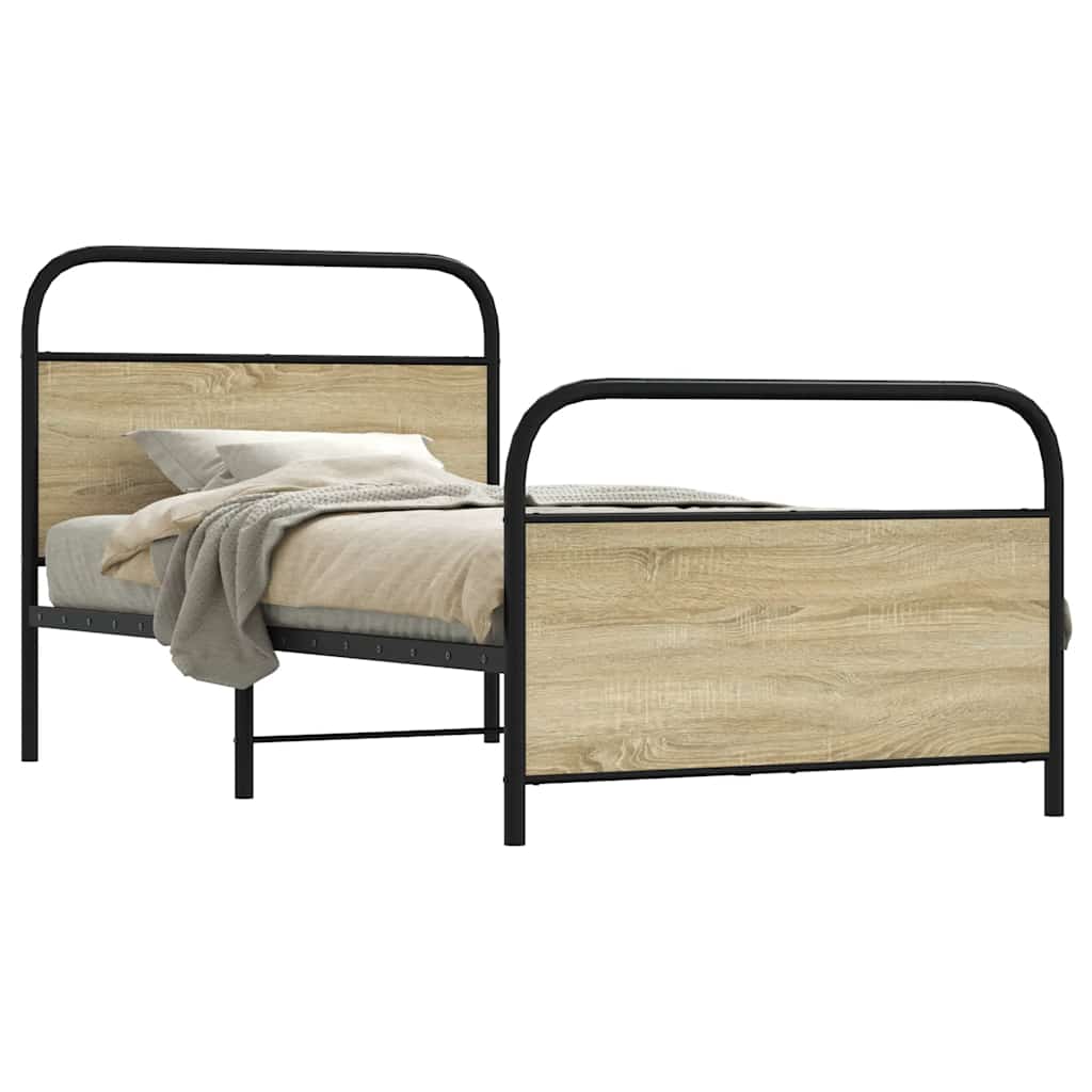 Estrutura cama s/ colchão derivados de madeira carvalho sonoma