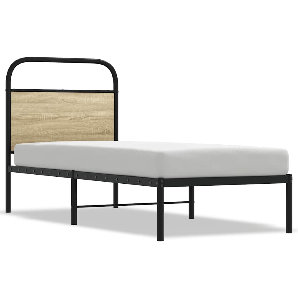 Cabeceira de cama 75 cm derivados madeira/aço carvalho sonoma