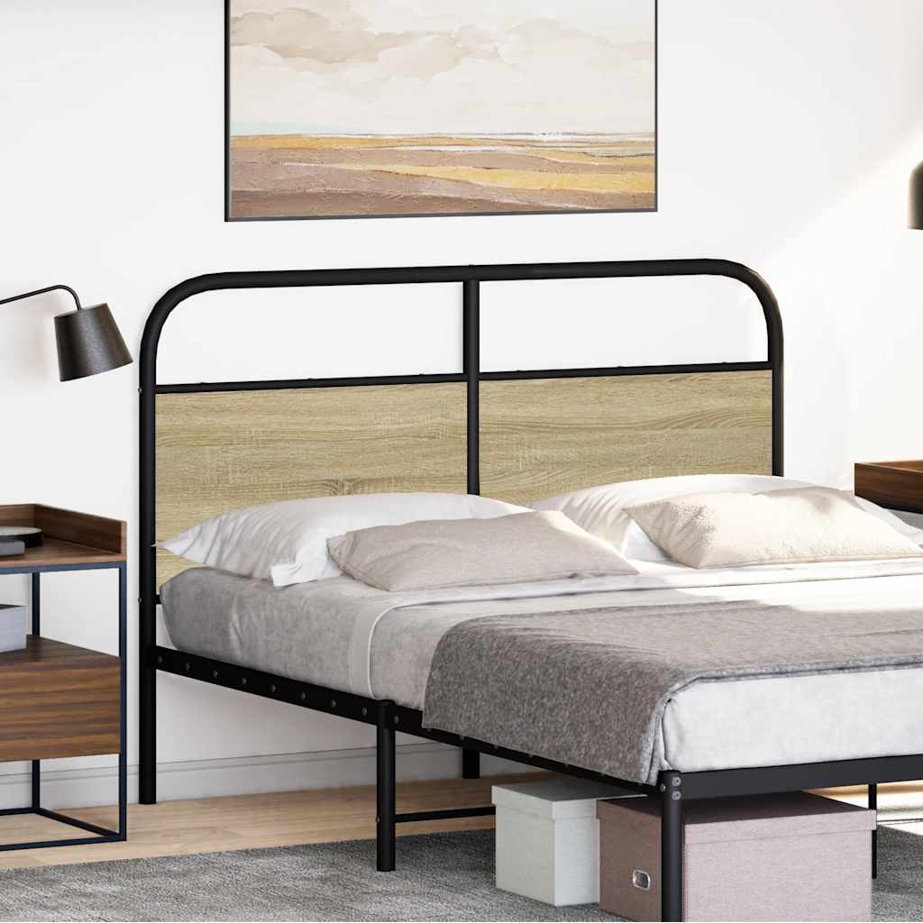 Cabeceira de cama 135 cm derivados madeira/aço carvalho sonoma