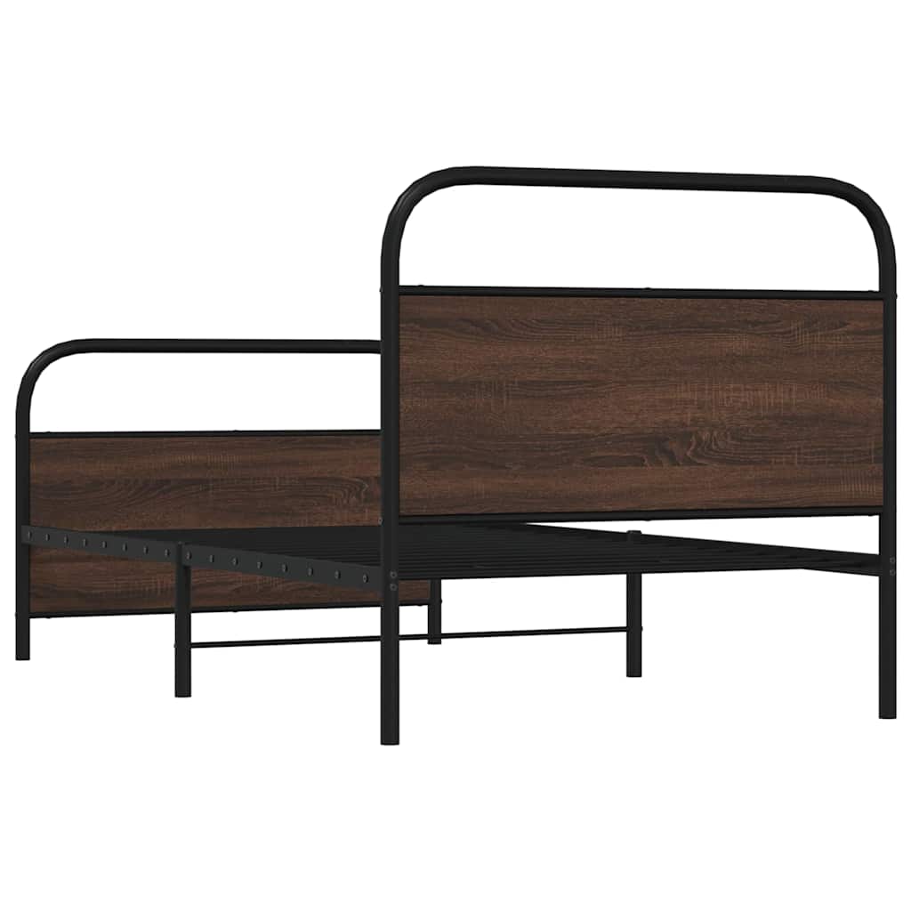 Estrutura cama s/ colchão derivados madeira carvalho castanho