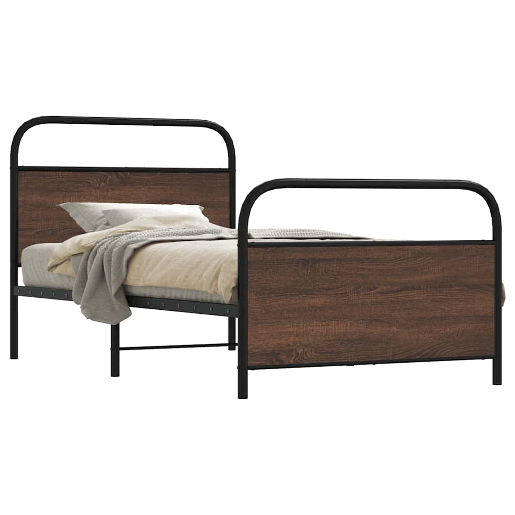Estrutura cama s/ colchão derivados madeira carvalho castanho