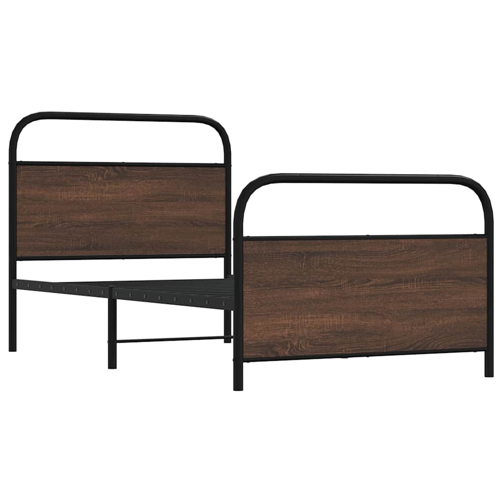 Estrutura cama s/ colchão derivados madeira carvalho castanho