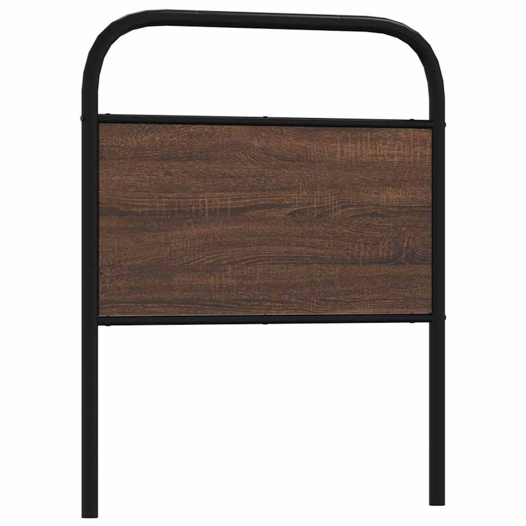 Cabeceira de cama 80 cm derivados madeira/aço carvalho castanho