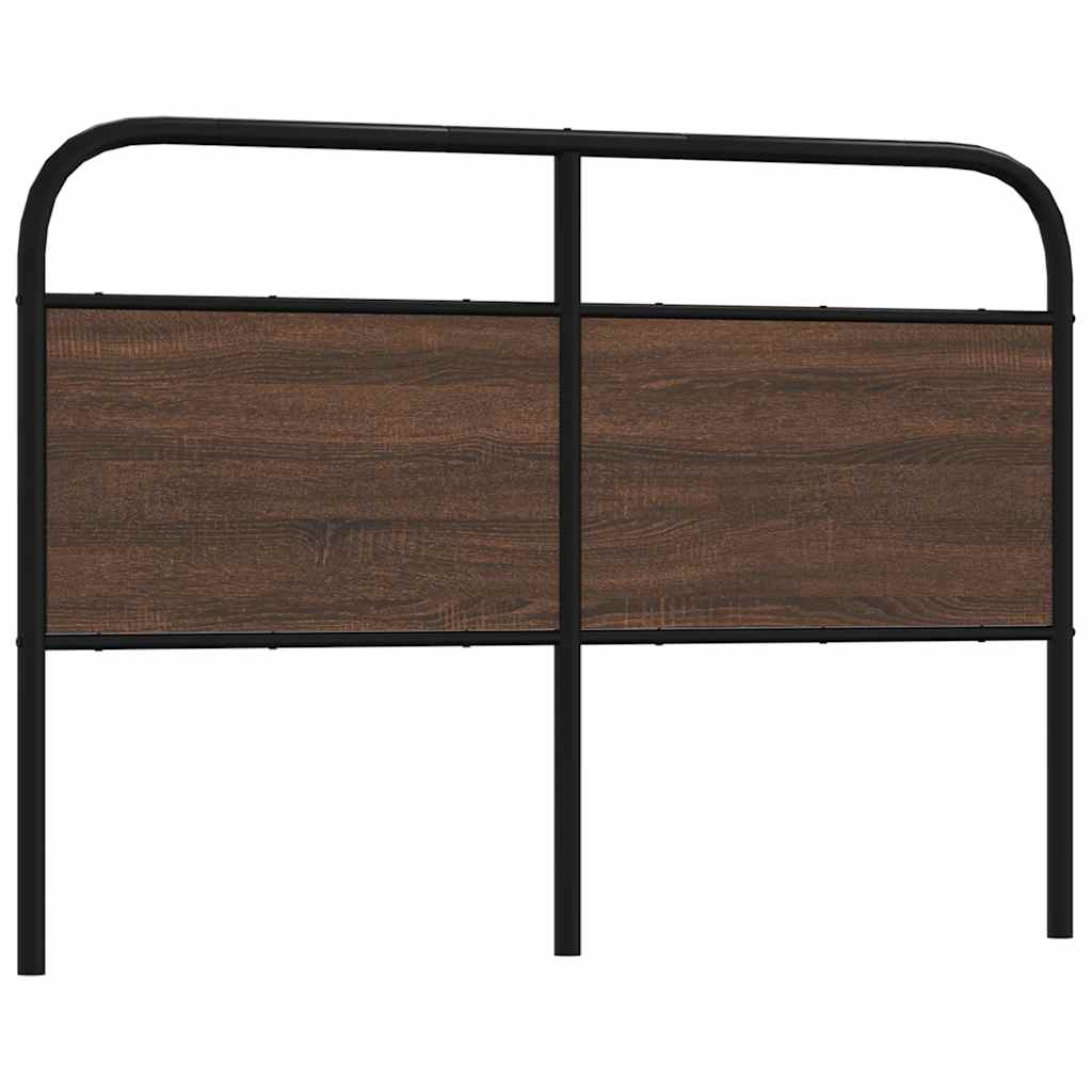 Cabeceira de cama 135cm derivados madeira/aço carvalho castanho