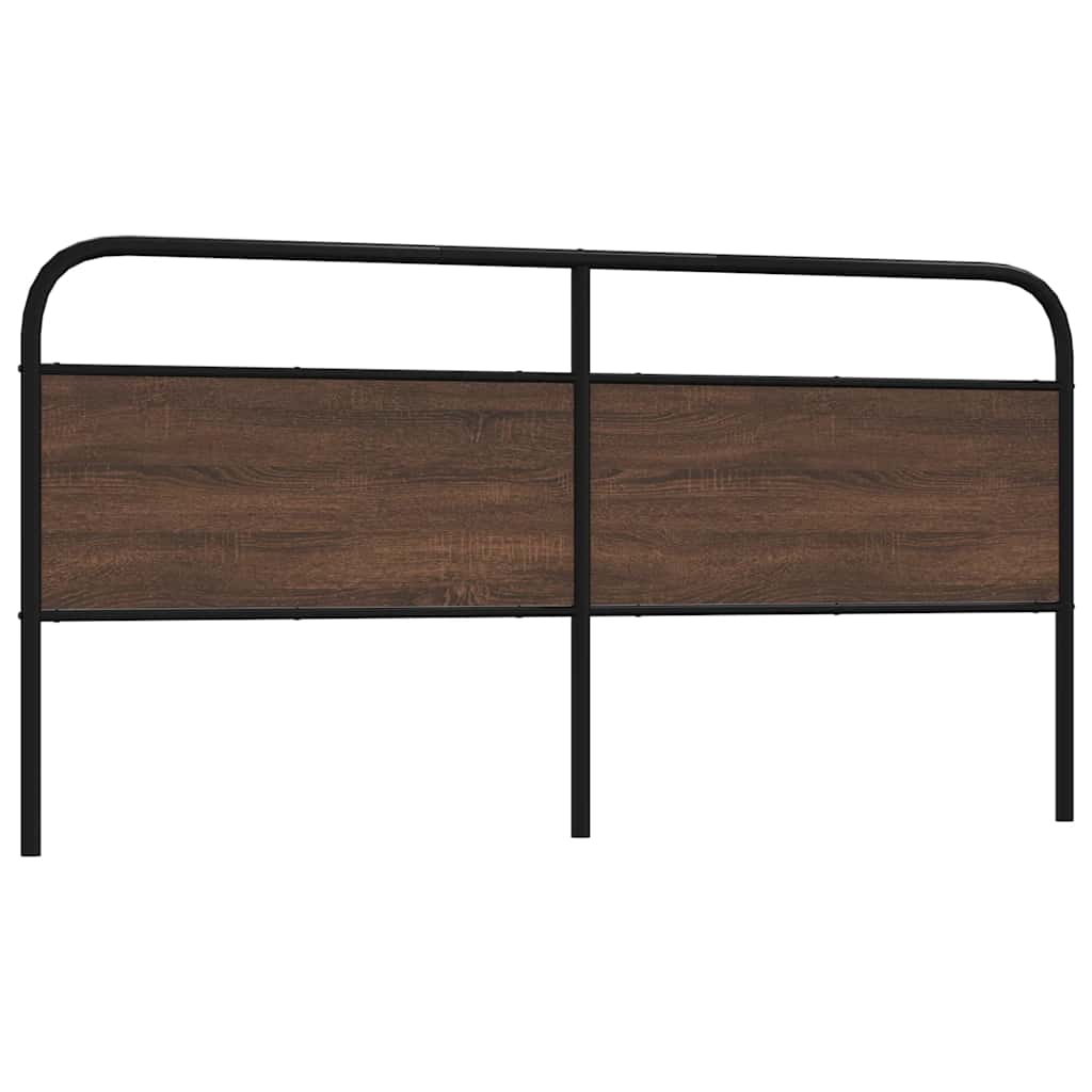 Cabeceira de cama 200cm derivados madeira/aço carvalho castanho