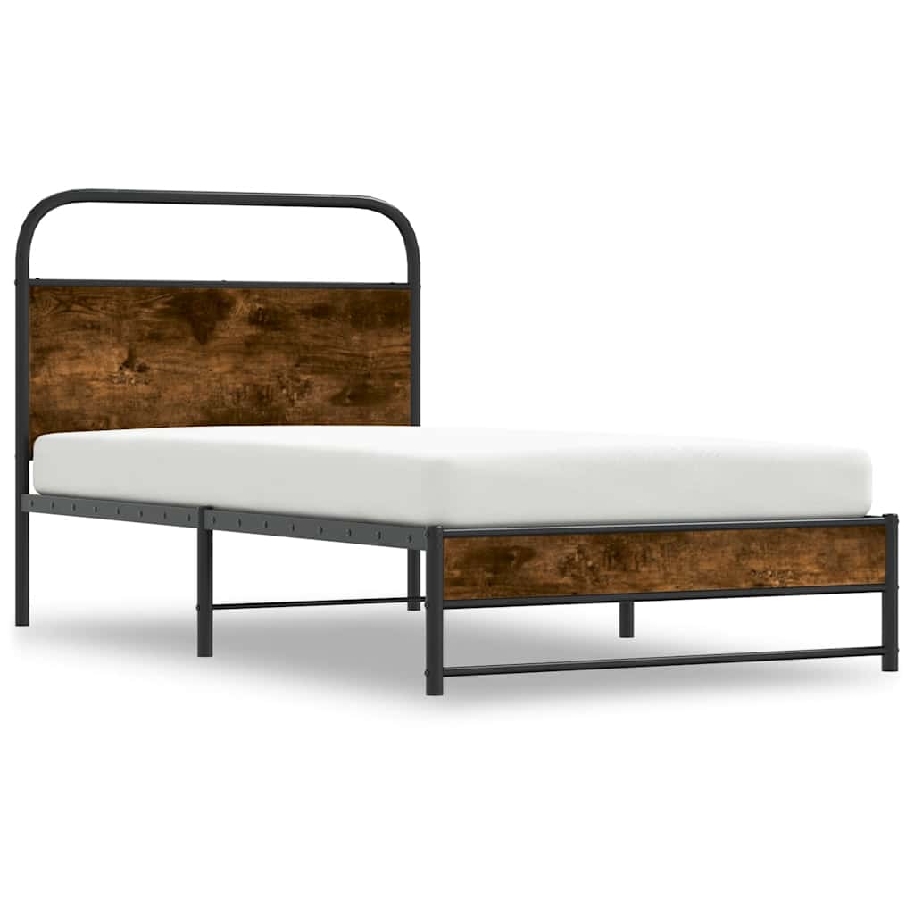 Estrutura cama s/ colchão derivados de madeira carvalho fumado