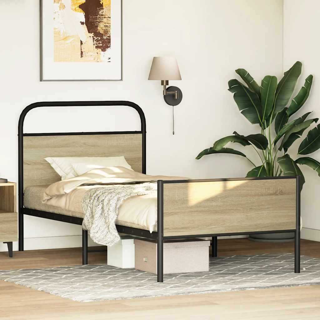 Estrutura cama s/ colchão derivados de madeira carvalho sonoma