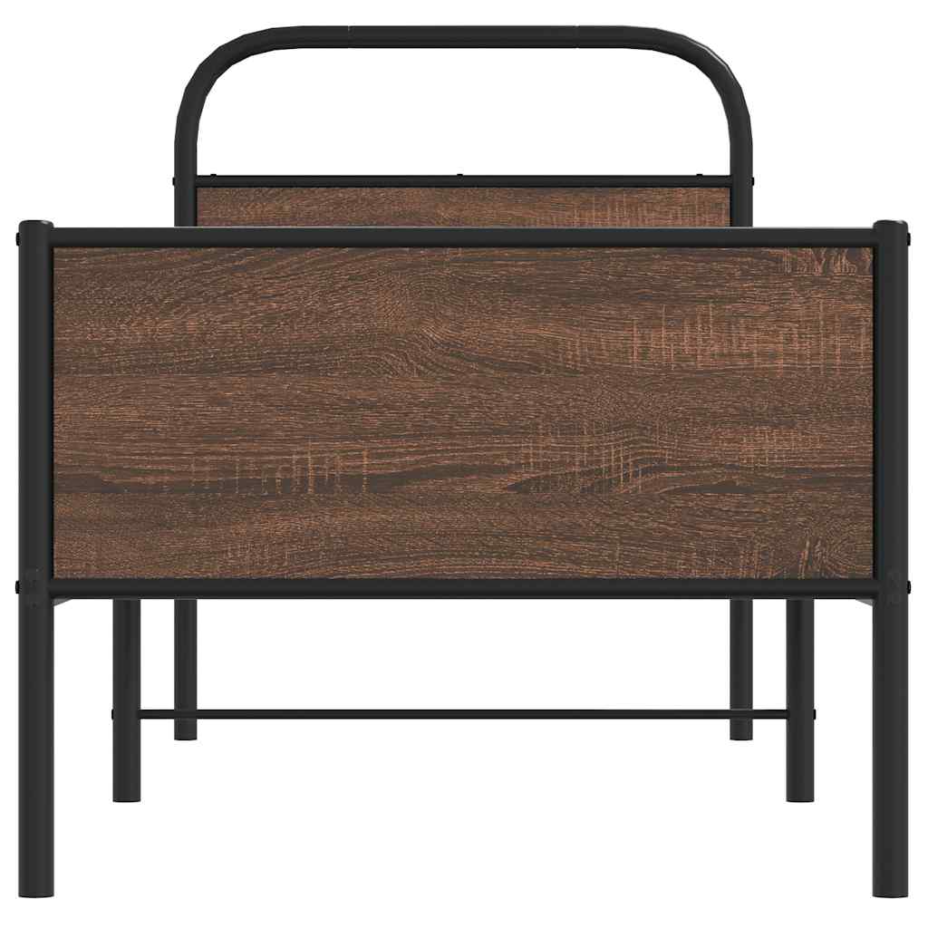 Estrutura cama s/ colchão derivados madeira carvalho castanho