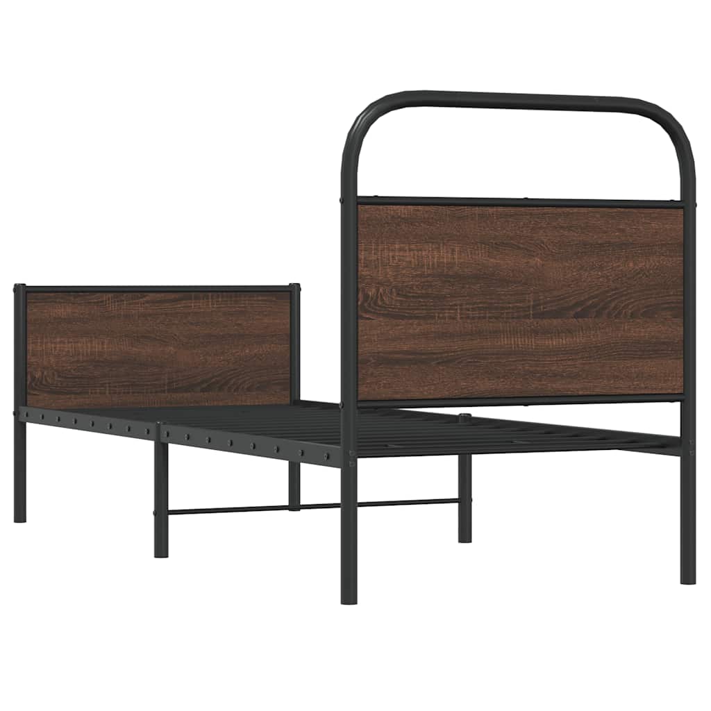 Estrutura cama s/ colchão derivados madeira carvalho castanho