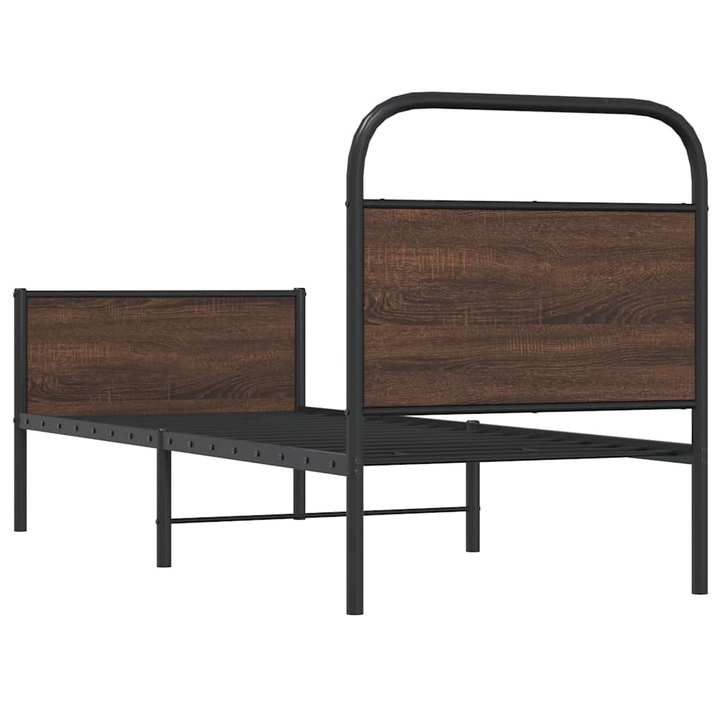 Estrutura cama s/ colchão derivados madeira carvalho castanho