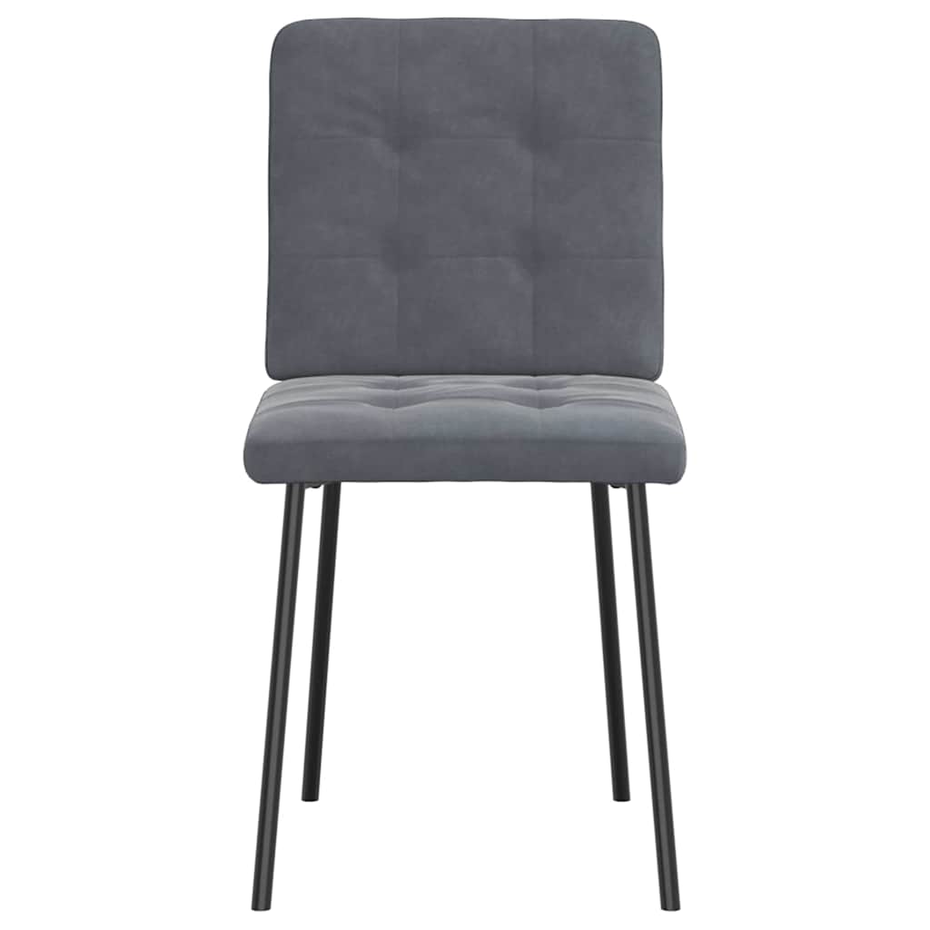 Cadeiras de jantar 4 pcs veludo cinzento-escuro