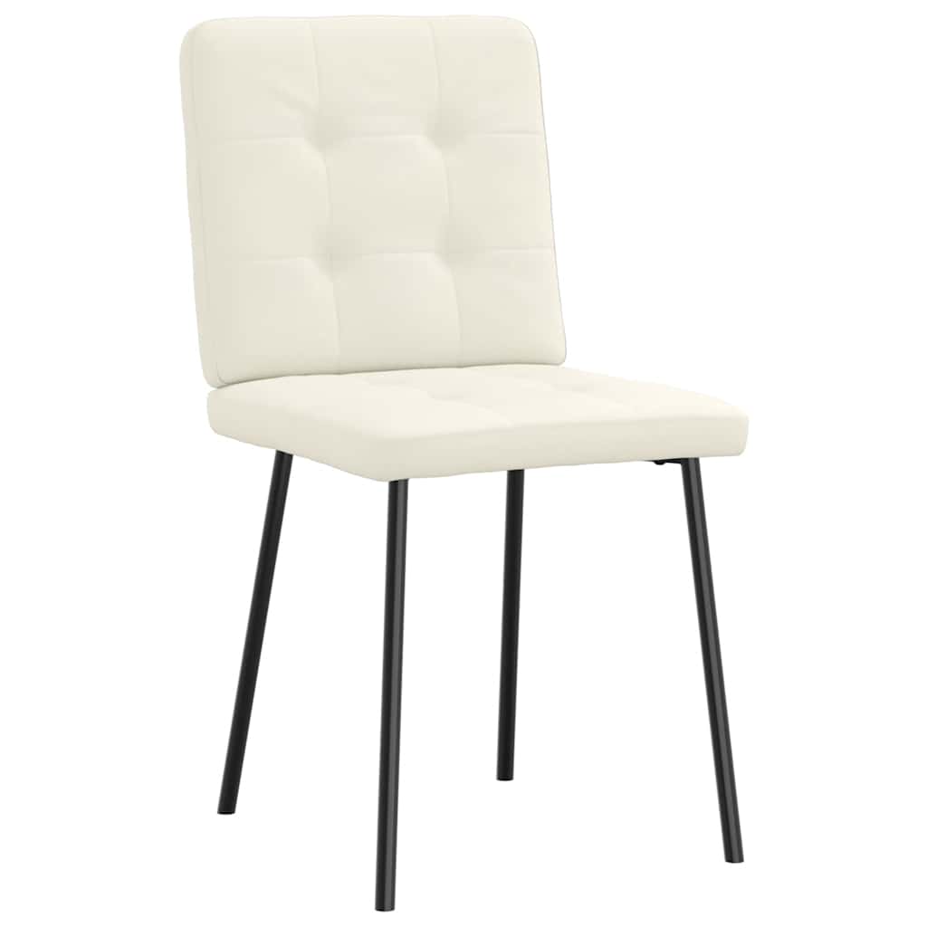Cadeiras de jantar 4 pcs veludo cor creme