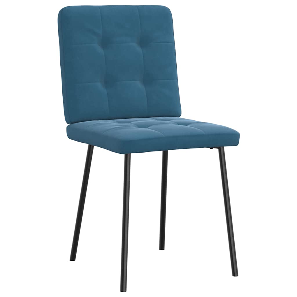 Cadeiras de jantar 4 pcs veludo azul