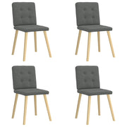 Cadeiras de jantar 4 pcs tecido cinzento-escuro