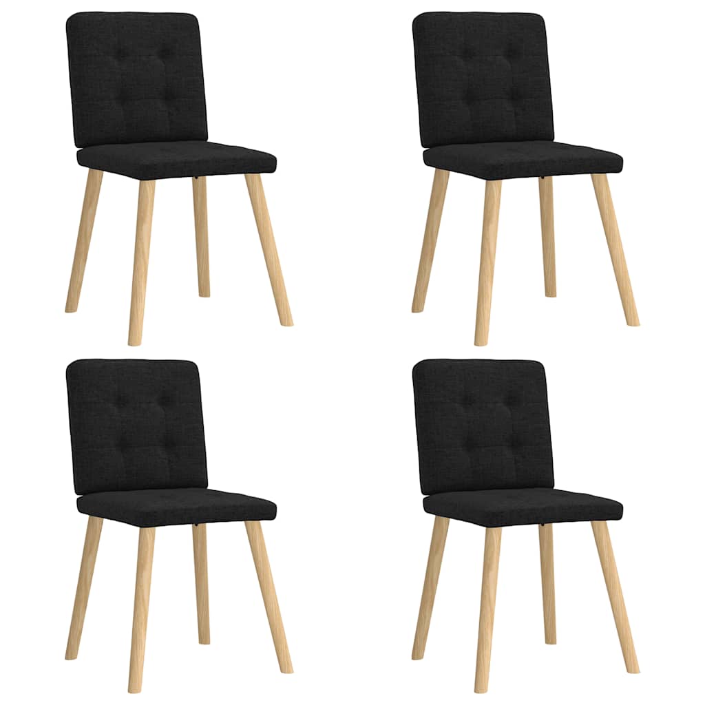 Cadeiras de jantar 4 pcs tecido preto