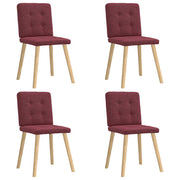 Cadeiras de jantar 4 pcs tecido vermelho tinto