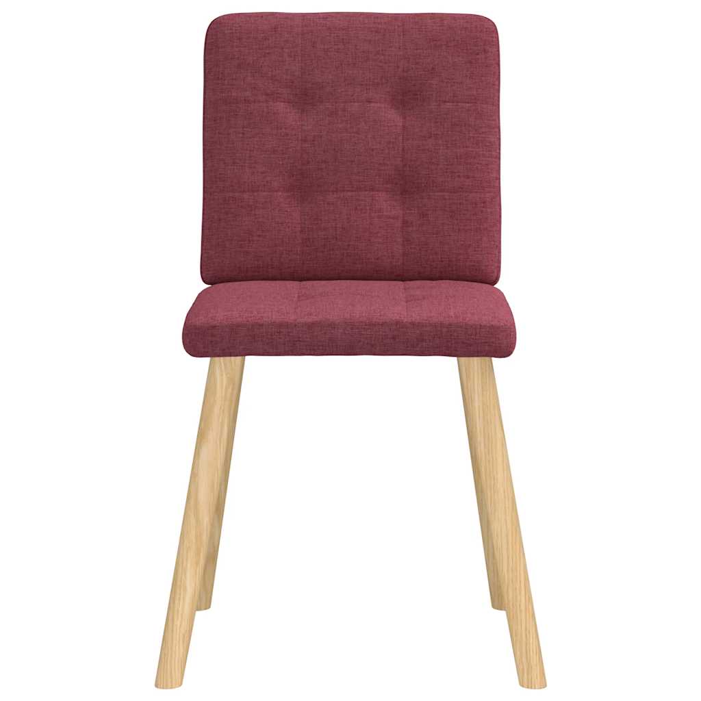 Cadeiras de jantar 4 pcs tecido vermelho tinto
