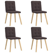 Cadeiras de jantar 4 pcs tecido castanho-escuro