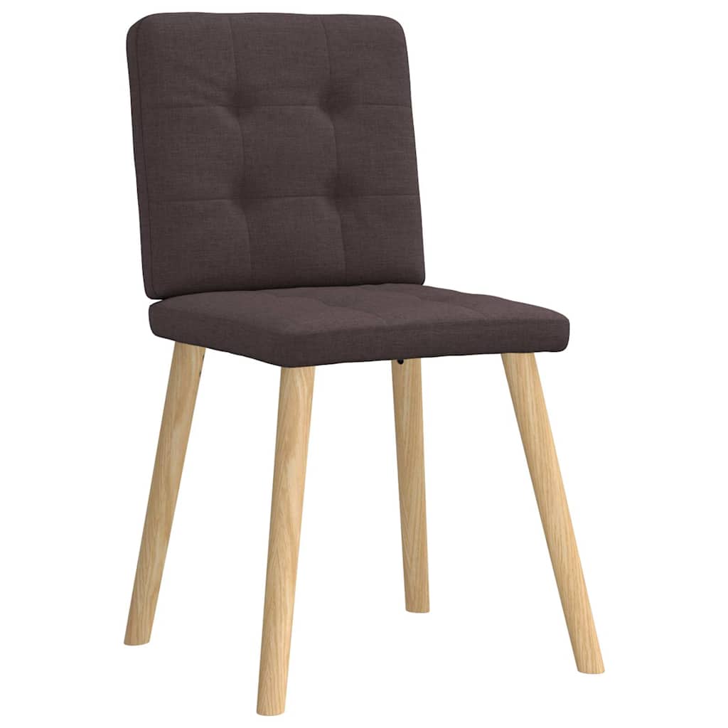 Cadeiras de jantar 4 pcs tecido castanho-escuro