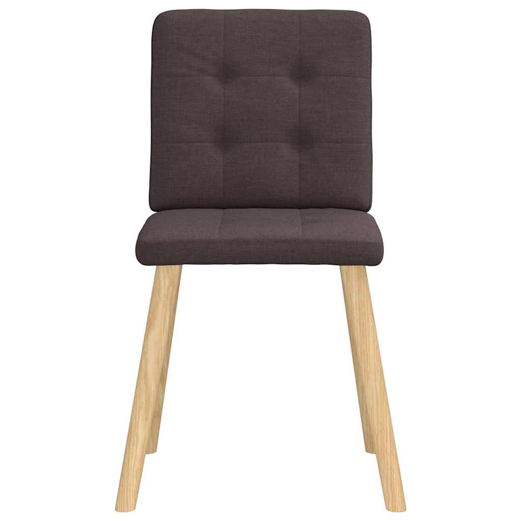 Cadeiras de jantar 4 pcs tecido castanho-escuro