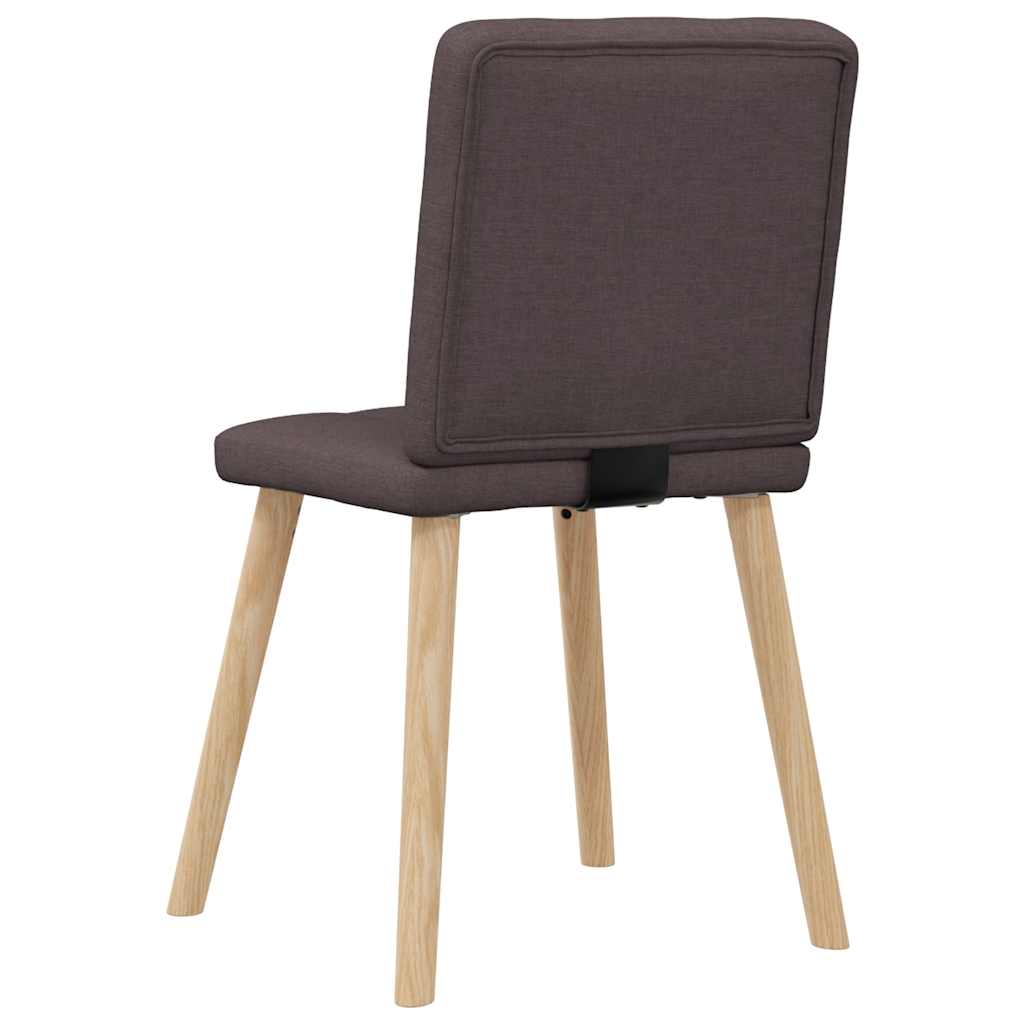Cadeiras de jantar 4 pcs tecido castanho-escuro